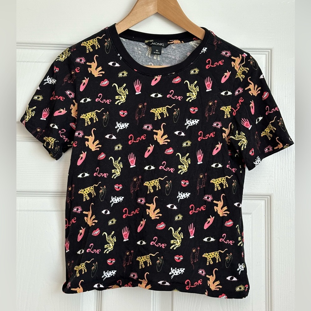 Monki Eclectic Print T-Shirt
